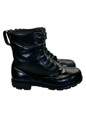 Thorogood 804-6446 Combat Boots Men’s 12M Black Leather Vibram Side Zip USA